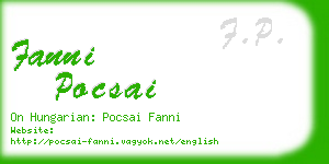 fanni pocsai business card